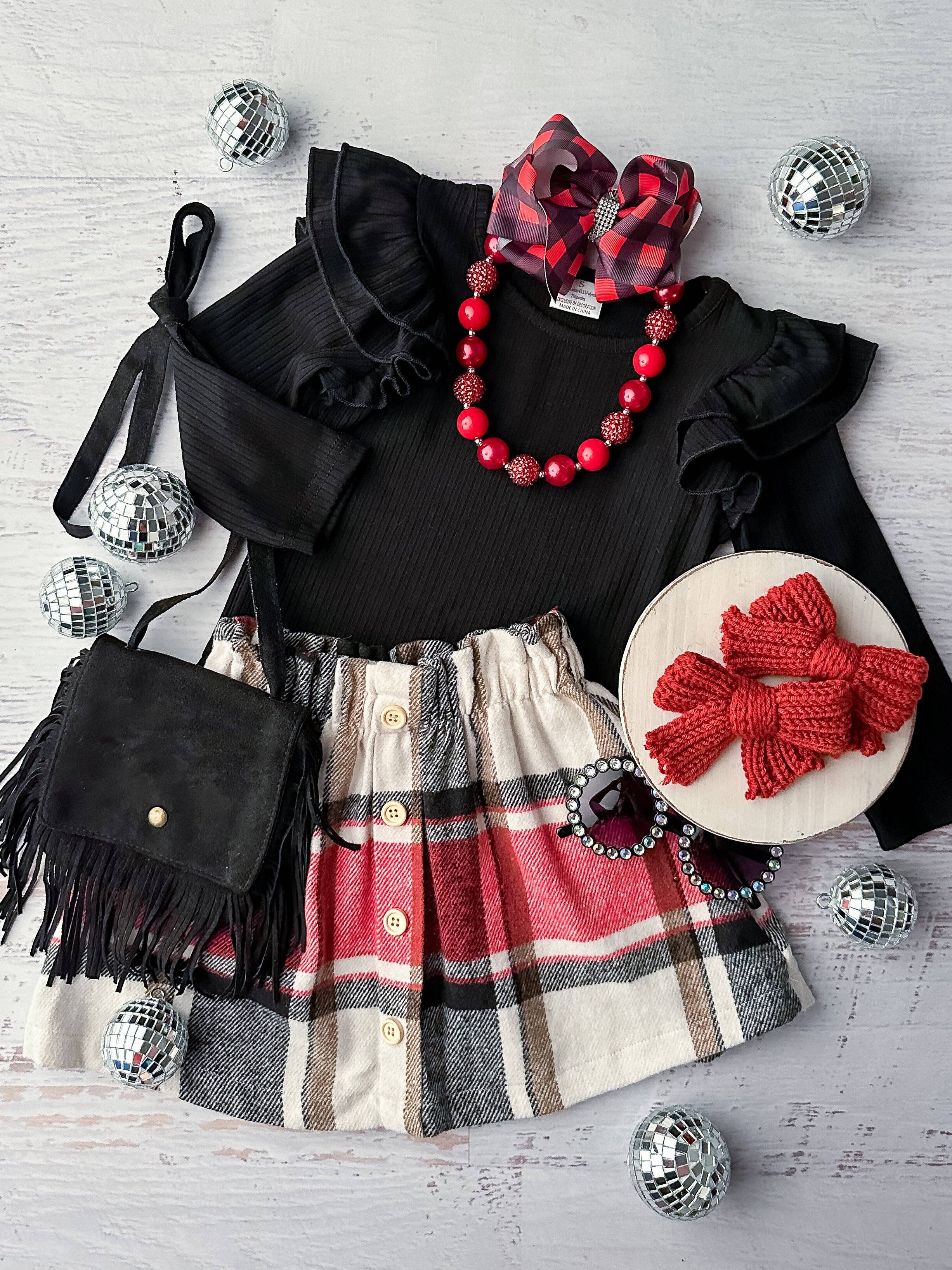 Classy Plaid Skirt Set