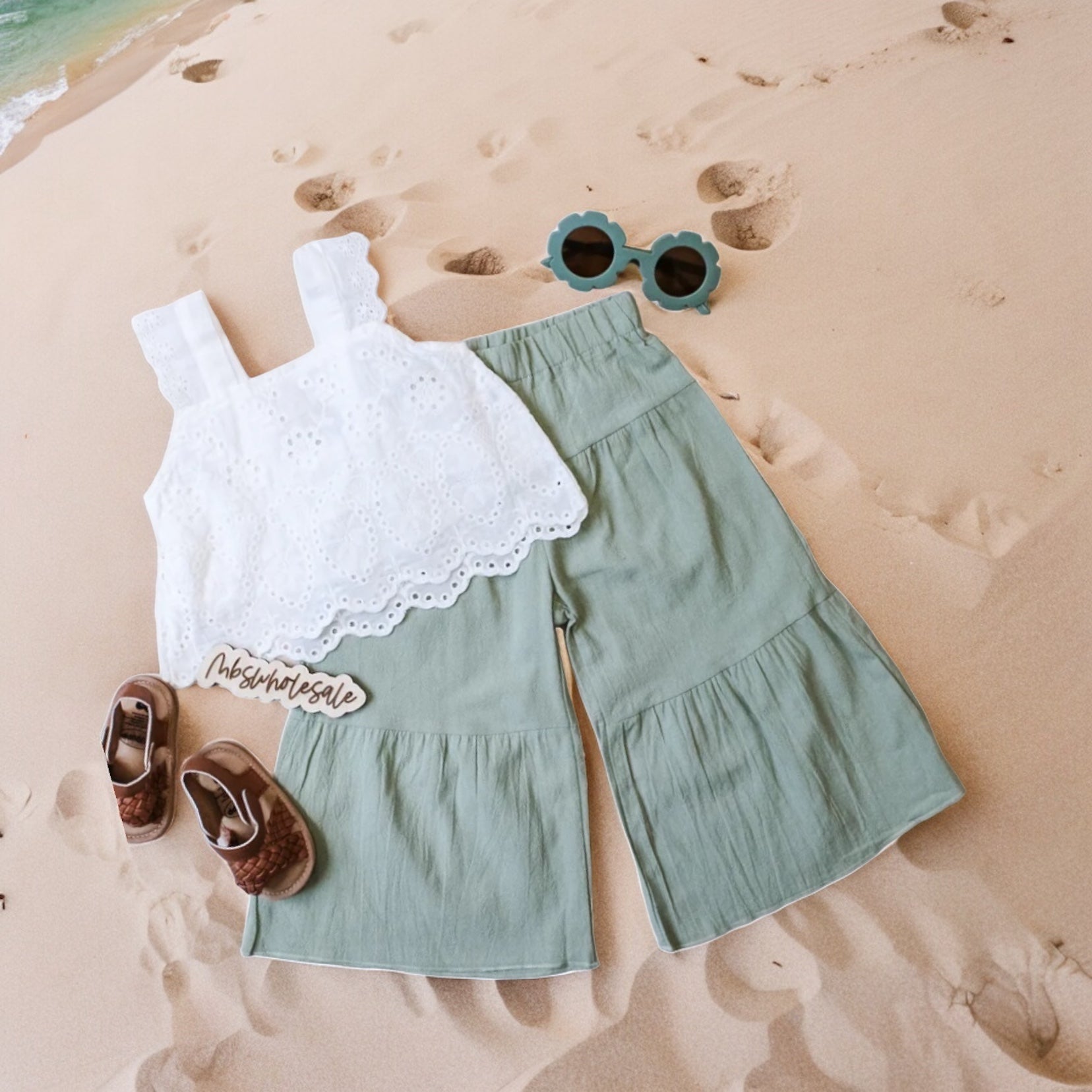 Toddler 2 piece olive set