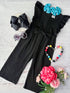 Black Short Sleeves Jumpsuit