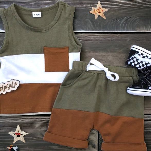 Boys Brown Short Set