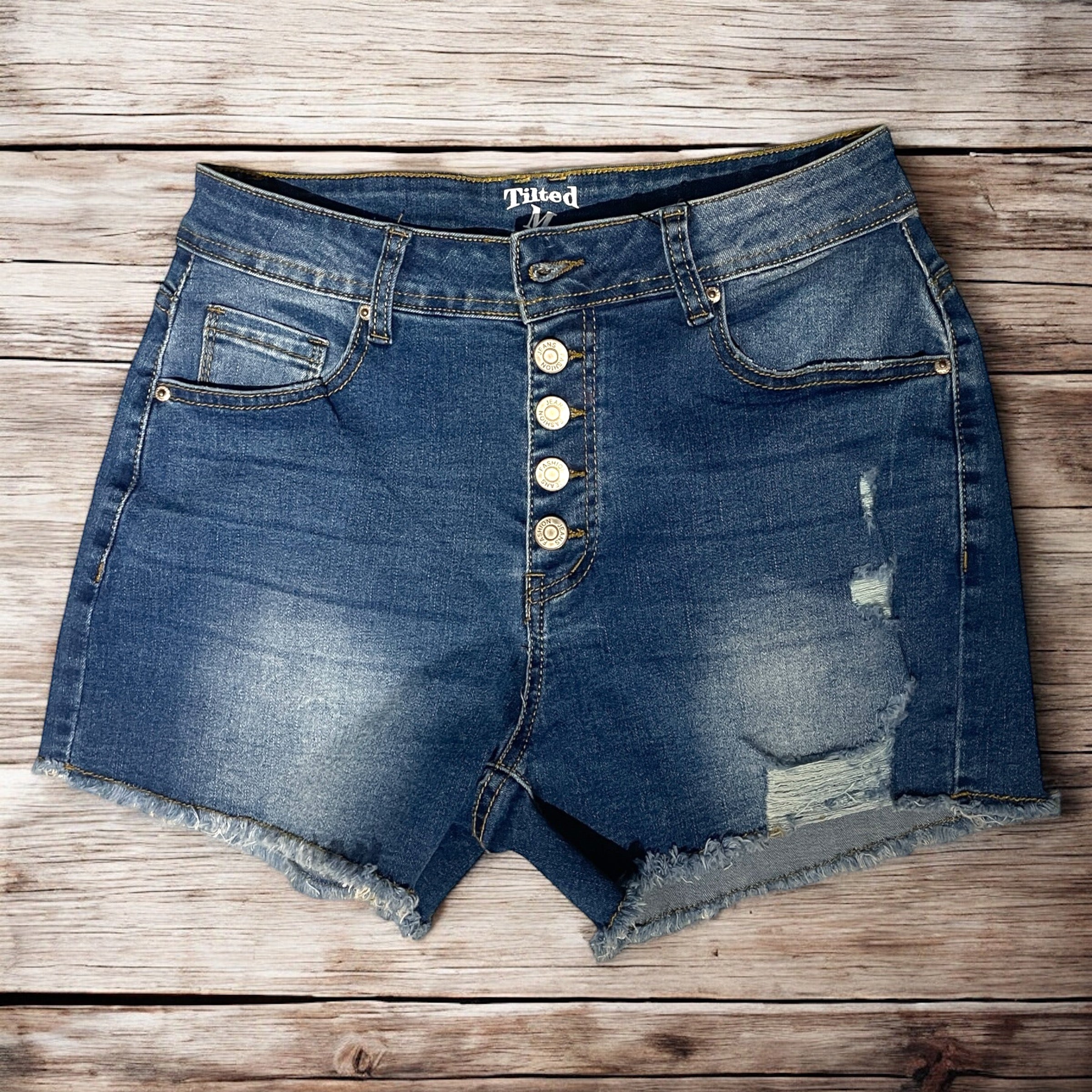 Button Front Jean Short