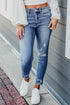 Women's Frayed Ankle Skinny Jeans